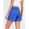 imageAUTOMET Womens Sweat Shorts Casual Summer Drawstring Comfy Elastic High Waist Running Clothes with PocketsBlue