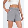 imageAUTOMET Womens Sweat Shorts Casual Summer Drawstring Comfy Elastic High Waist Running Clothes with PocketsCharcoalgrey