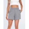 imageAUTOMET Womens Sweat Shorts Casual Summer Drawstring Comfy Elastic High Waist Running Clothes with PocketsCharcoalgrey