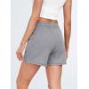 imageAUTOMET Womens Sweat Shorts Casual Summer Drawstring Comfy Elastic High Waist Running Clothes with PocketsCharcoalgrey