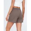 imageAUTOMET Womens Sweat Shorts Casual Summer Drawstring Comfy Elastic High Waist Running Clothes with PocketsCoffee
