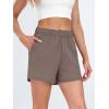 imageAUTOMET Womens Sweat Shorts Casual Summer Drawstring Comfy Elastic High Waist Running Clothes with PocketsCoffee