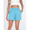 imageAUTOMET Womens Sweat Shorts Casual Summer Drawstring Comfy Elastic High Waist Running Clothes with PocketsCyan
