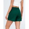 imageAUTOMET Womens Sweat Shorts Casual Summer Drawstring Comfy Elastic High Waist Running Clothes with PocketsDark Green