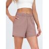 imageAUTOMET Womens Sweat Shorts Casual Summer Drawstring Comfy Elastic High Waist Running Clothes with PocketsDarkpink