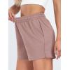 imageAUTOMET Womens Sweat Shorts Casual Summer Drawstring Comfy Elastic High Waist Running Clothes with PocketsDarkpink