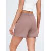 imageAUTOMET Womens Sweat Shorts Casual Summer Drawstring Comfy Elastic High Waist Running Clothes with PocketsDarkpink