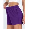 imageAUTOMET Womens Sweat Shorts Casual Summer Drawstring Comfy Elastic High Waist Running Clothes with PocketsDarkpurple