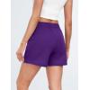imageAUTOMET Womens Sweat Shorts Casual Summer Drawstring Comfy Elastic High Waist Running Clothes with PocketsDarkpurple