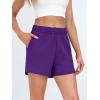 imageAUTOMET Womens Sweat Shorts Casual Summer Drawstring Comfy Elastic High Waist Running Clothes with PocketsDarkpurple