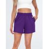 imageAUTOMET Womens Sweat Shorts Casual Summer Drawstring Comfy Elastic High Waist Running Clothes with PocketsDarkpurple