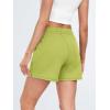 imageAUTOMET Womens Sweat Shorts Casual Summer Drawstring Comfy Elastic High Waist Running Clothes with PocketsGrassgreen