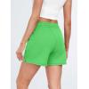 imageAUTOMET Womens Sweat Shorts Casual Summer Drawstring Comfy Elastic High Waist Running Clothes with PocketsGreen