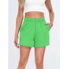 imageAUTOMET Womens Sweat Shorts Casual Summer Drawstring Comfy Elastic High Waist Running Clothes with PocketsGreen