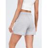 imageAUTOMET Womens Sweat Shorts Casual Summer Drawstring Comfy Elastic High Waist Running Clothes with PocketsGrey
