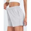 imageAUTOMET Womens Sweat Shorts Casual Summer Drawstring Comfy Elastic High Waist Running Clothes with PocketsGrey