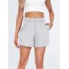imageAUTOMET Womens Sweat Shorts Casual Summer Drawstring Comfy Elastic High Waist Running Clothes with PocketsGrey