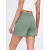 imageAUTOMET Womens Sweat Shorts Casual Summer Drawstring Comfy Elastic High Waist Running Clothes with PocketsGreygreen