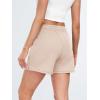 imageAUTOMET Womens Sweat Shorts Casual Summer Drawstring Comfy Elastic High Waist Running Clothes with PocketsKhaki