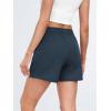 imageAUTOMET Womens Sweat Shorts Casual Summer Drawstring Comfy Elastic High Waist Running Clothes with PocketsNavy