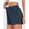 imageAUTOMET Womens Sweat Shorts Casual Summer Drawstring Comfy Elastic High Waist Running Clothes with PocketsNavy