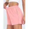 imageAUTOMET Womens Sweat Shorts Casual Summer Drawstring Comfy Elastic High Waist Running Clothes with PocketsPink