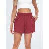 imageAUTOMET Womens Sweat Shorts Casual Summer Drawstring Comfy Elastic High Waist Running Clothes with PocketsWatermelonred
