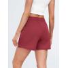 imageAUTOMET Womens Sweat Shorts Casual Summer Drawstring Comfy Elastic High Waist Running Clothes with PocketsWatermelonred