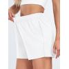 imageAUTOMET Womens Sweat Shorts Casual Summer Drawstring Comfy Elastic High Waist Running Clothes with PocketsWhite