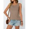 imageAUTOMET Womens Tank Tops 2025 Summer Dressy Casual Blouses Sleeveless Flowy Crewneck Outfits Basic Trendy ClothesKhaki