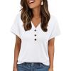 imageAUTOMET Short Sleeve V Neck T Shirts Womens Cap Sleeve Summer Casual Dressy TopsWhite