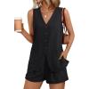 imageAUTOMET Summer Sets for Women Two Piece Vacation Outfits Short Set Button Down Business Casual Dressy 2 Piece Clothes 2025Black