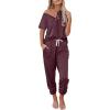 imageAUTOMET Two Piece Outfits for Women Lounge Sets Fall Clothes 2024 Sweatsuits Pajamas Sets Loungewear Shirts Tracksuit with Jogger Sweatpants 02 Wine Red L