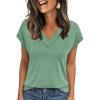 imageAUTOMET Womens Cap Short Sleeve T Shirts Summer Tops 2025 V Neck Dressy Casual Fashion Clothes Vacation OutfitsGreen