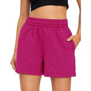 imageAUTOMET Womens Sweat Shorts Casual Summer Drawstring Comfy Elastic High Waist Running Clothes with PocketsRosered