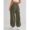 imageAUTOMET Womens Cargo Sweatpants Oversized Fleece Joggers Fall Fashion Outfits Y2k Clothes 2025 with PocketsArmygreen