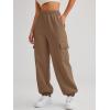 imageAUTOMET Womens Cargo Sweatpants Oversized Fleece Joggers Fall Fashion Outfits Y2k Clothes 2025 with PocketsCoffee