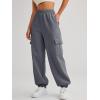 imageAUTOMET Womens Cargo Sweatpants Oversized Fleece Joggers Fall Fashion Outfits Y2k Clothes 2025 with PocketsDarkgrey