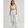 imageAUTOMET Womens Cargo Sweatpants Oversized Fleece Joggers Fall Fashion Outfits Y2k Clothes 2025 with PocketsGrey