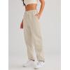 imageAUTOMET Womens Casual Baggy Fleece SweatpantsBeige