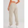 imageAUTOMET Womens Casual Baggy Fleece SweatpantsBeige
