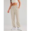 imageAUTOMET Womens Casual Baggy Fleece SweatpantsBeige