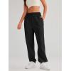 imageAUTOMET Womens Casual Baggy Fleece SweatpantsBlack