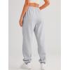 imageAUTOMET Womens Casual Baggy Fleece SweatpantsGrey