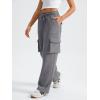 imageAUTOMET Womens Sweatpants Wide Leg Cargo Pants Fall Fashion Outfits Sweats Baggy Winter Clothes Parachute JoggersDarkgrey