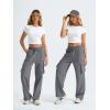 imageAUTOMET Womens Sweatpants Wide Leg Cargo Pants Fall Fashion Outfits Sweats Baggy Winter Clothes Parachute JoggersDarkgrey