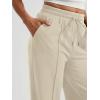 imageAUTOMET Womens Wide Leg Sweatpants High Waisted Baggy Pants Drawstring Athletic JoggersBeige