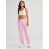 imageAUTOMET Womens Winter Casual Baggy Fleece Lined Sweatpants Fashion High Waisted Joggers Pants Athletic Clothes with PocketsPink