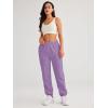imageAUTOMET Womens Winter Casual Baggy Fleece Lined Sweatpants Fashion High Waisted Joggers Pants Athletic Clothes with PocketsPurple