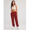 imageAUTOMET Womens Winter Casual Baggy Fleece Lined Sweatpants Fashion High Waisted Joggers Pants Athletic Clothes with PocketsRed
